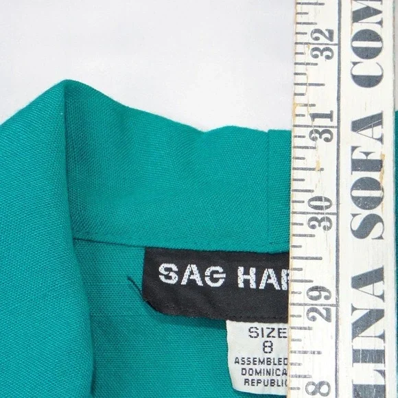 Sag Harbor Vintage Teal Green Blazer and Pleated Shorts Set Womens Large 90s - Picture 7 of 13